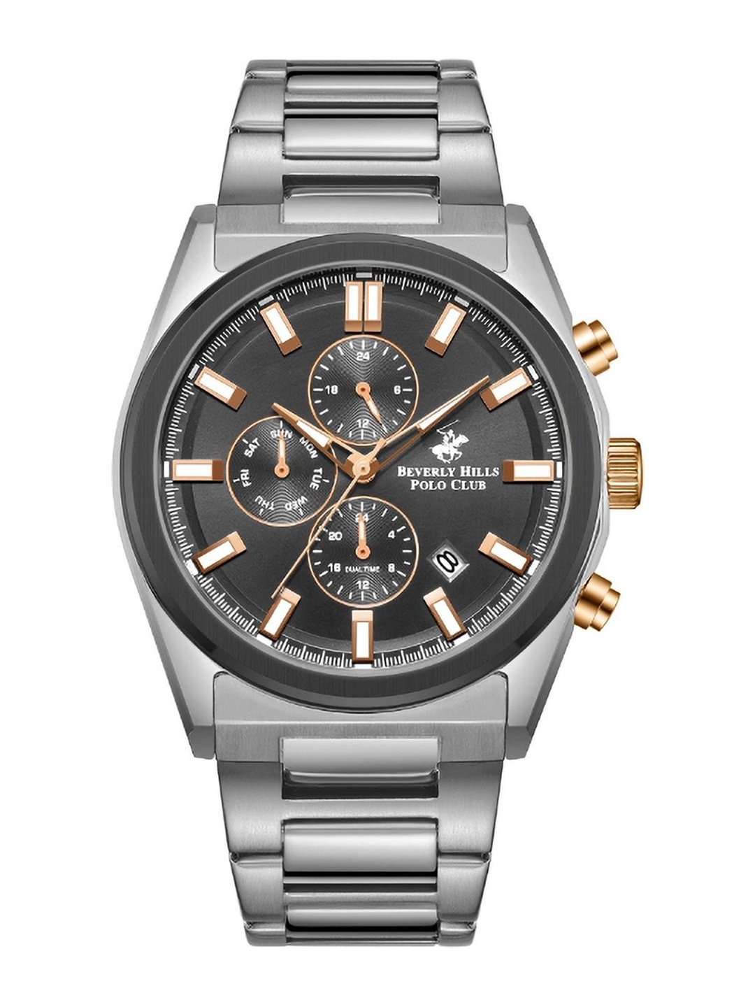 

Beverly Hills Polo Club Men Skeleton Dial Analogue Multi Function Watch BP5021Y.360, Grey