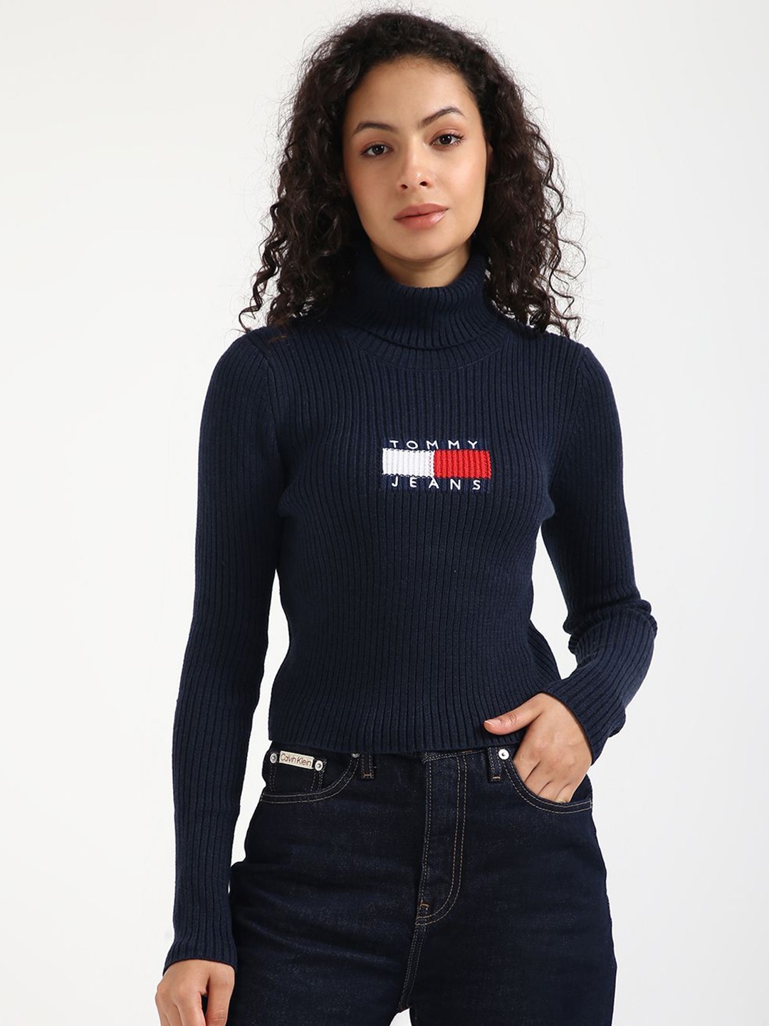 

Tommy Hilfiger Women Typography Embroidered Pullover, Blue