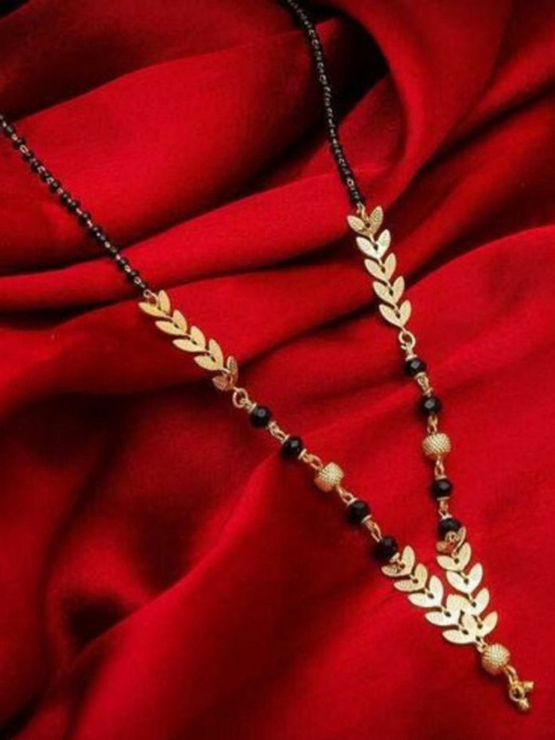 

Wynona Set Of 2 Gold-Plated American Diamond Studded & Beaded Mangalsutra