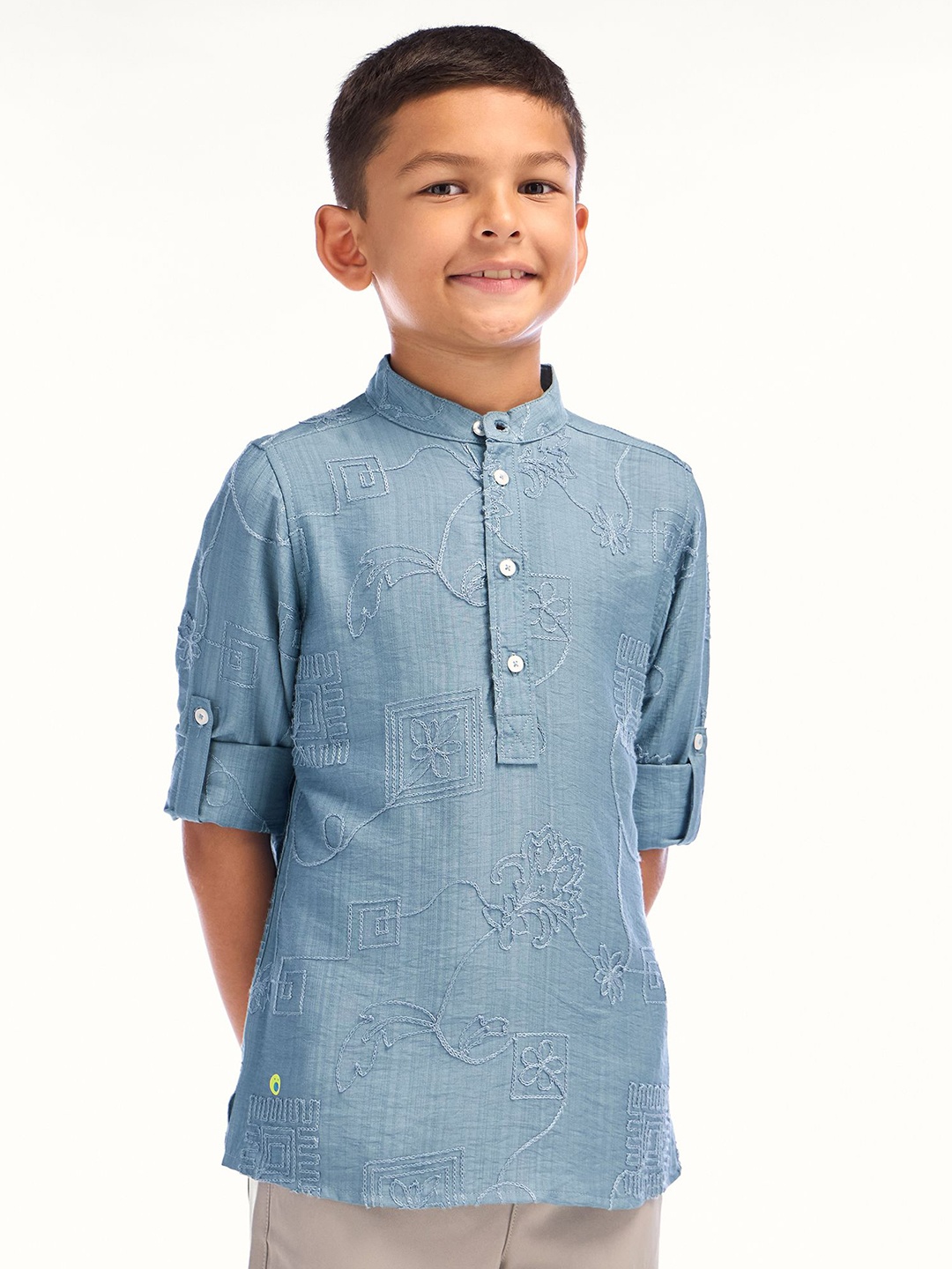 

NO MONDAYS Boys Opaque Casual Shirt, Blue