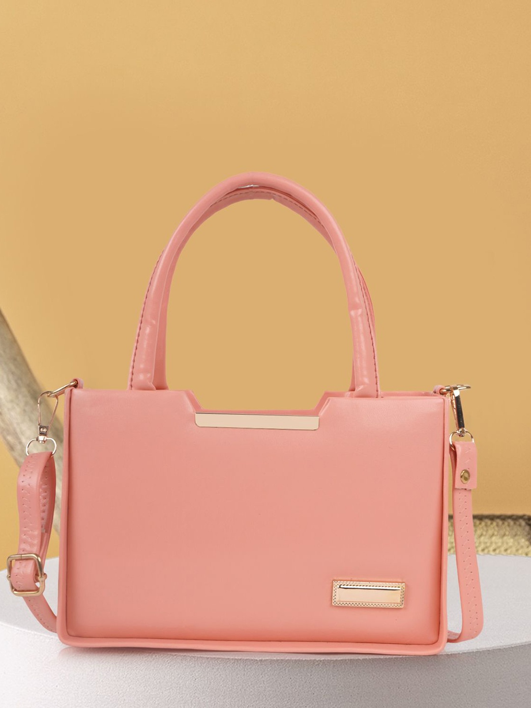 

SPOTIC Women Solid Structured Sling Bag, Peach