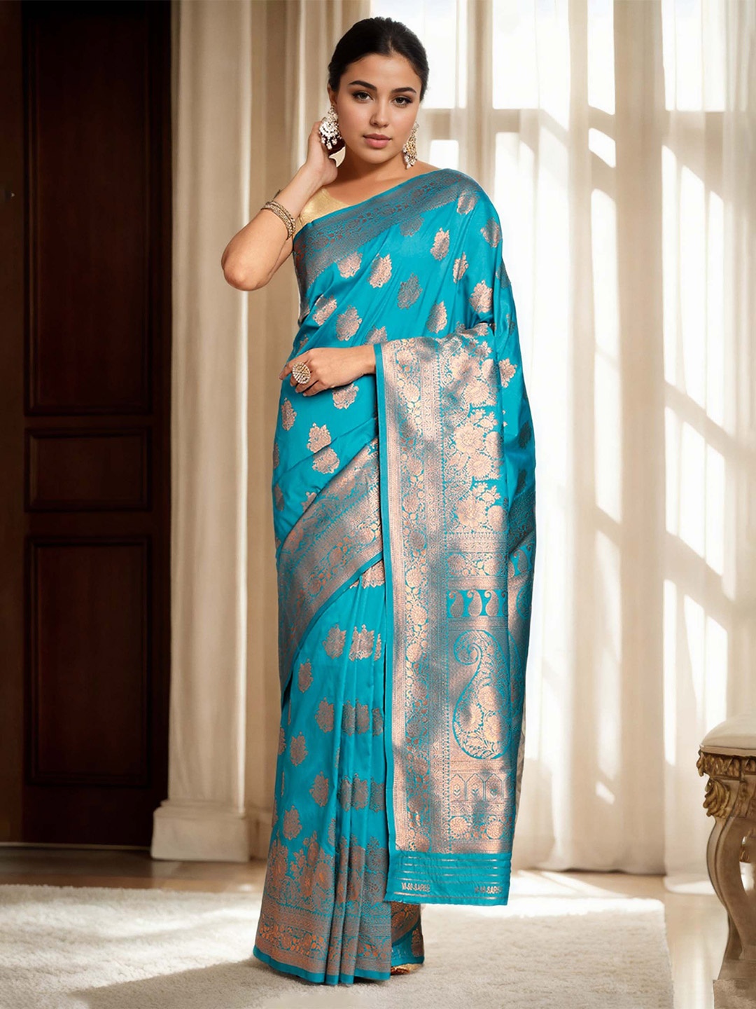 

Anouk Woven Design Zari Banarasi Saree, Blue