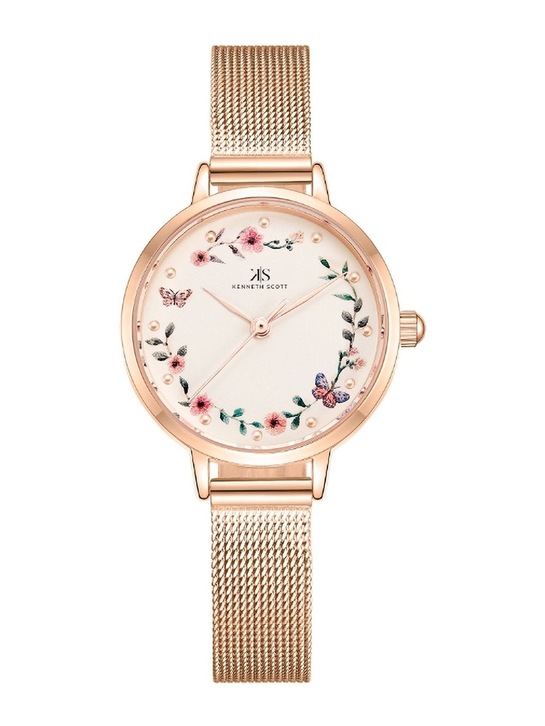 

KENNETH SCOTT Women Dial & Stainless Steel Bracelet Style Analogue Watch K23512-RMKF, Peach