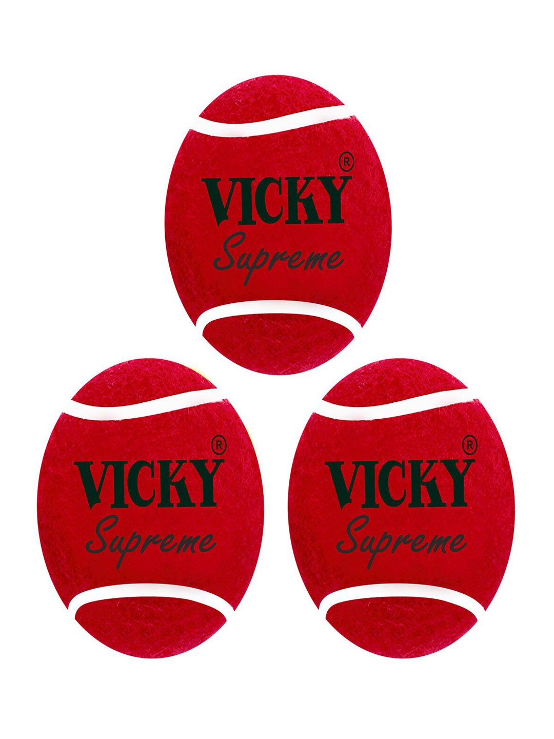 

Vicky Sports 3-Pcs Supreme Heavy Cricket Balls, Maroon