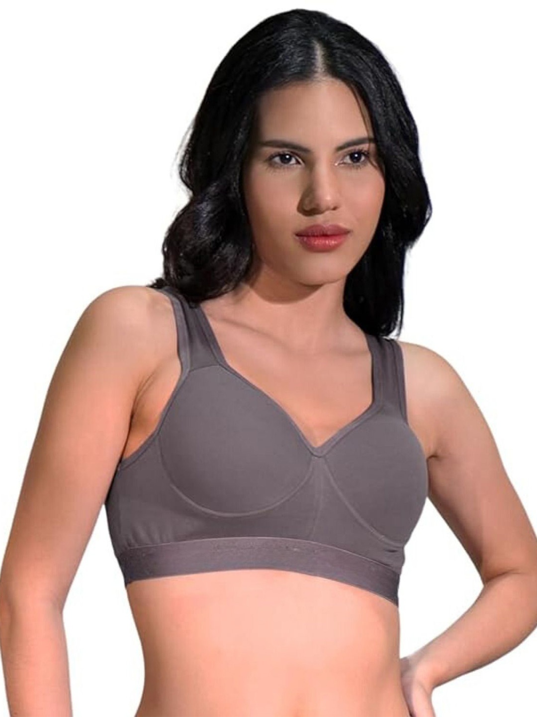 

BEWILD Full Coverage Lightly Padded Sports Bra, Grey