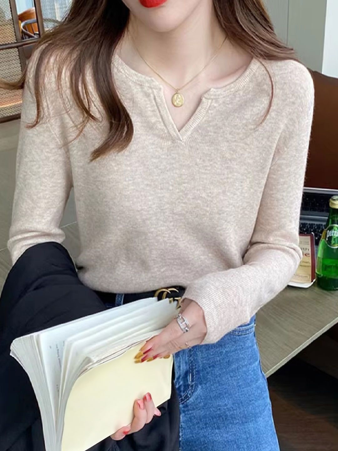 

StyleCast Women Woollen Sweater, Beige