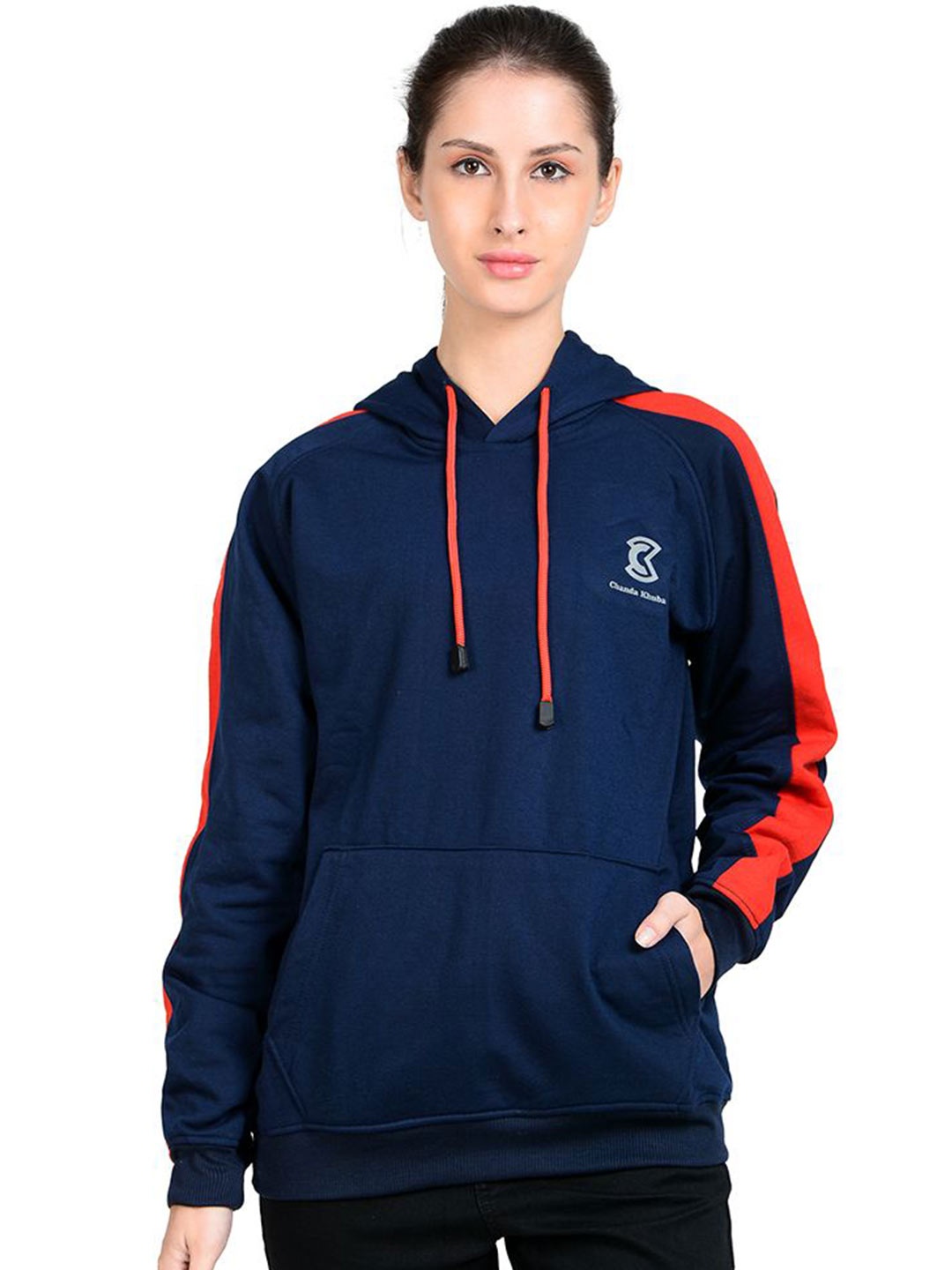 

Chanda Khuba Women Hooded Sweatshirt, Navy blue