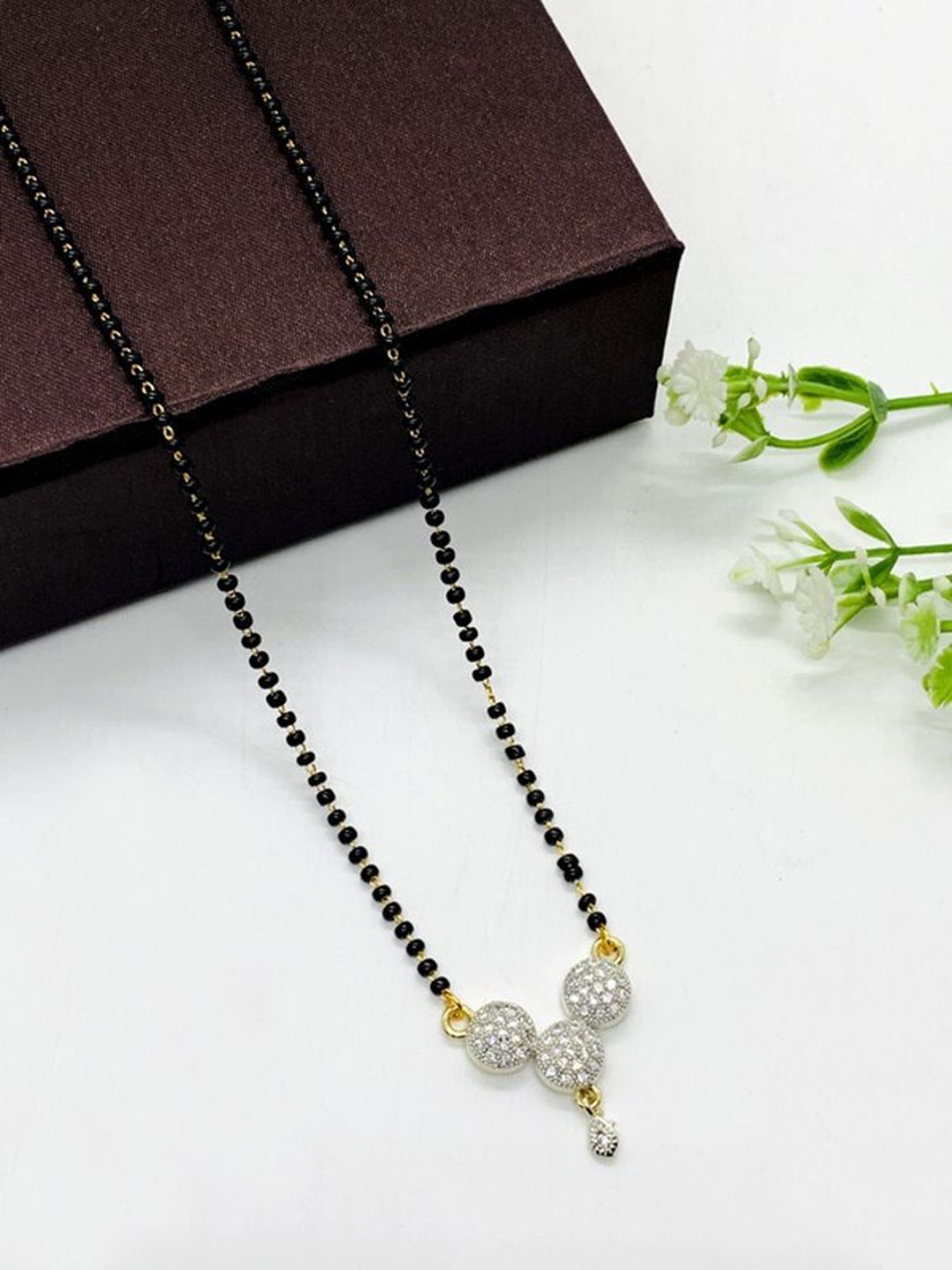 

Wynona Gold-Plated Artificial Stones and Beads Mangalsutra