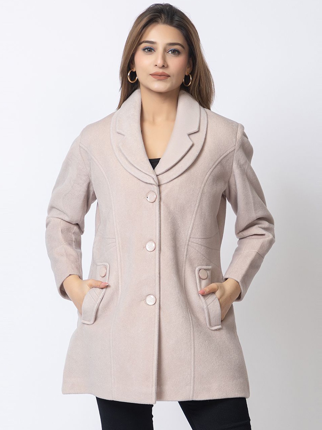 

Lady Leaf Women Single-Breasted Overcoats, Cream