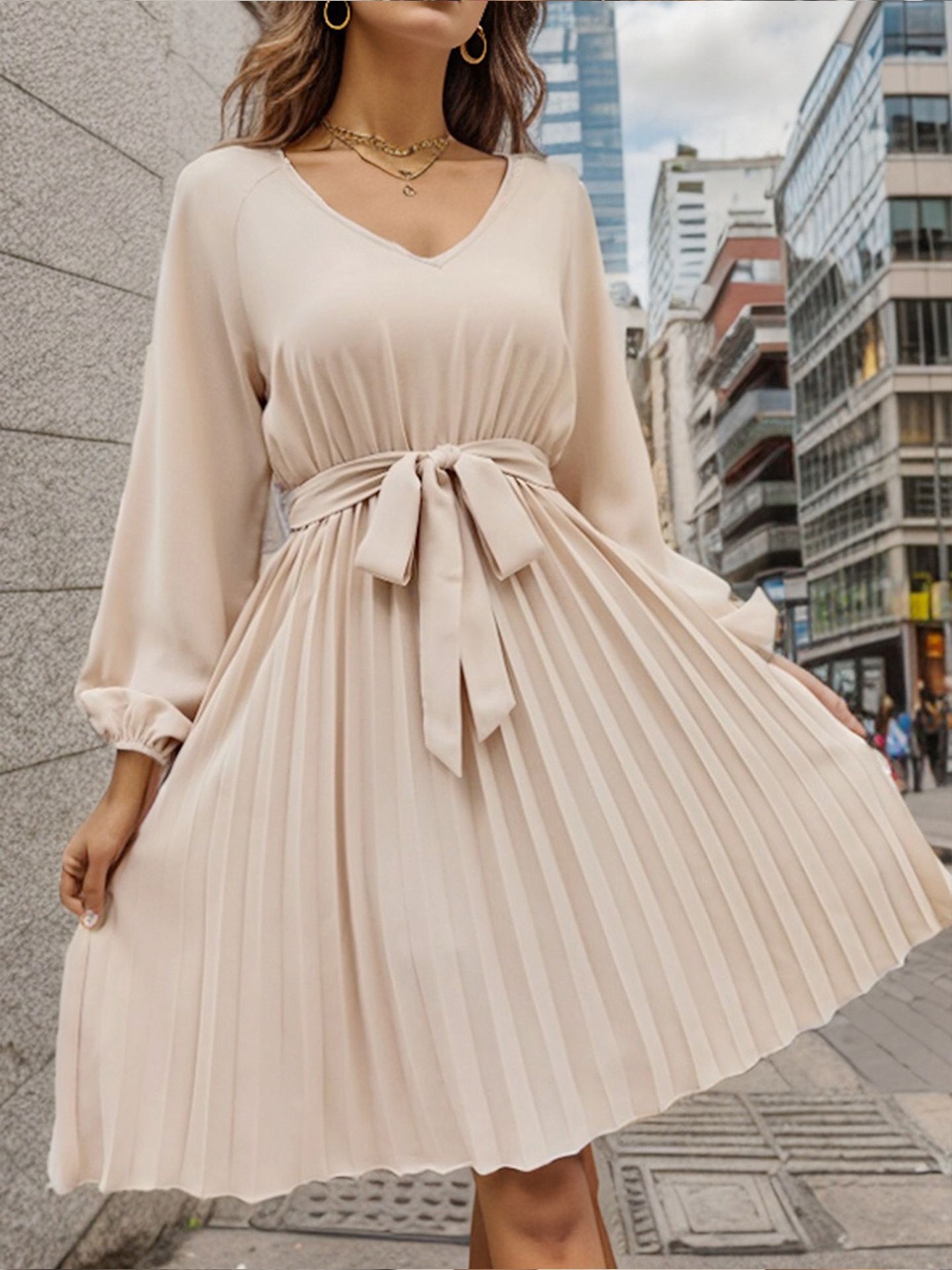 

StyleCast x Revolte A-Line Dress, Beige