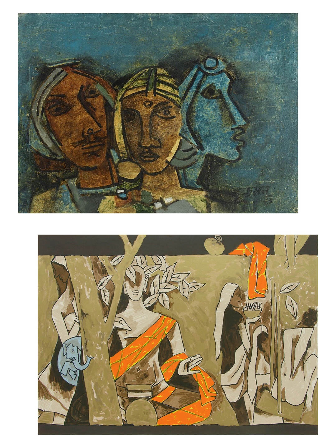 

Adventures India Beige & Blue 2Pcs Wooden Other Wall Paintings