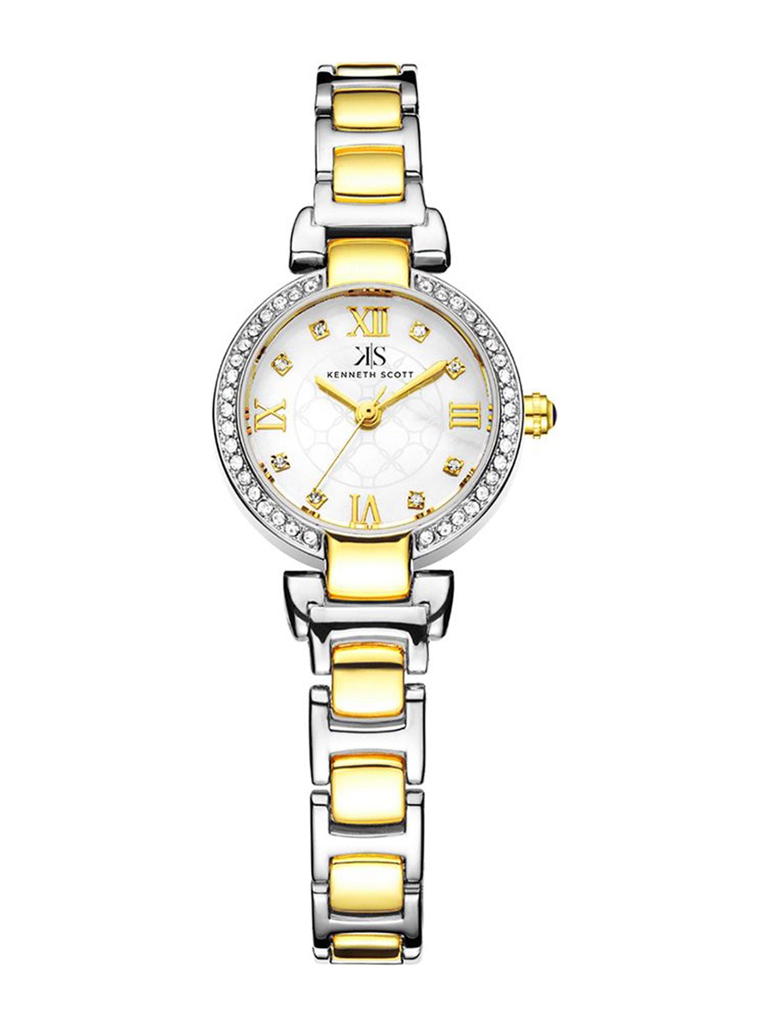 

KENNETH SCOTT Women Embellished Dial & Straps Analogue Watch K22520-TBTM, Gold