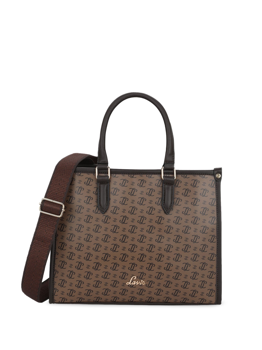 

Lavie Printed Structured Satchel, Coffee brown