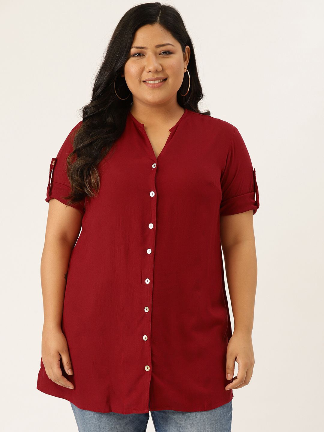 

theRebelinme Women Opaque Casual Shirt, Maroon
