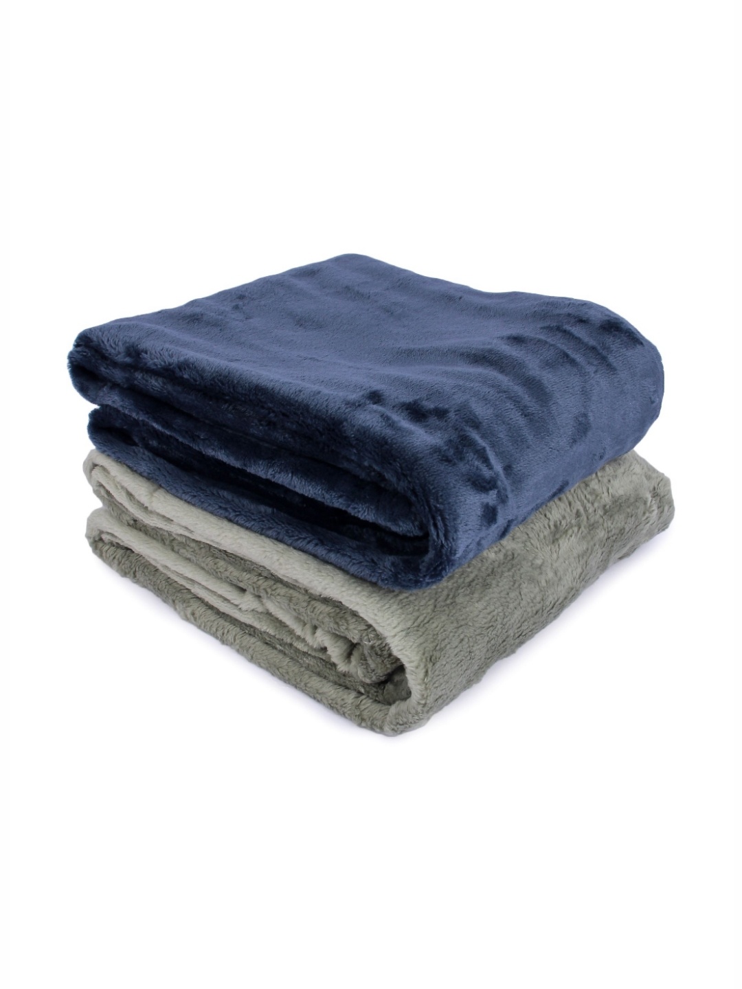 

Butterthief Blue & Grey Set of 2 Woollen Mild Winter Baby Crib Blanket