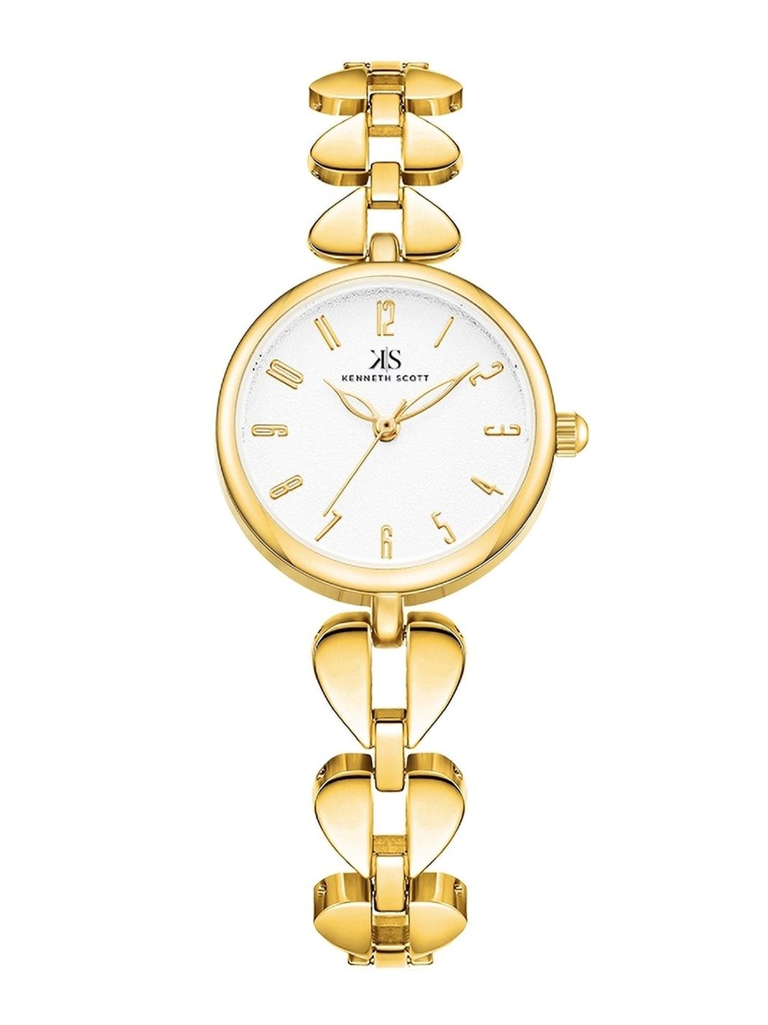 

KENNETH SCOTT Women Patterned Dial & Bracelet Style Straps Analogue Watch K23504-GBGW, Gold