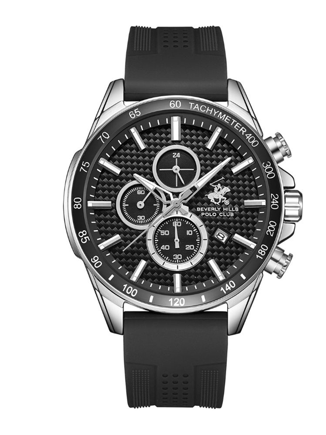 

Beverly Hills Polo Club Men Textured Analogue Chronograph Watch BP3628Y.351, Black