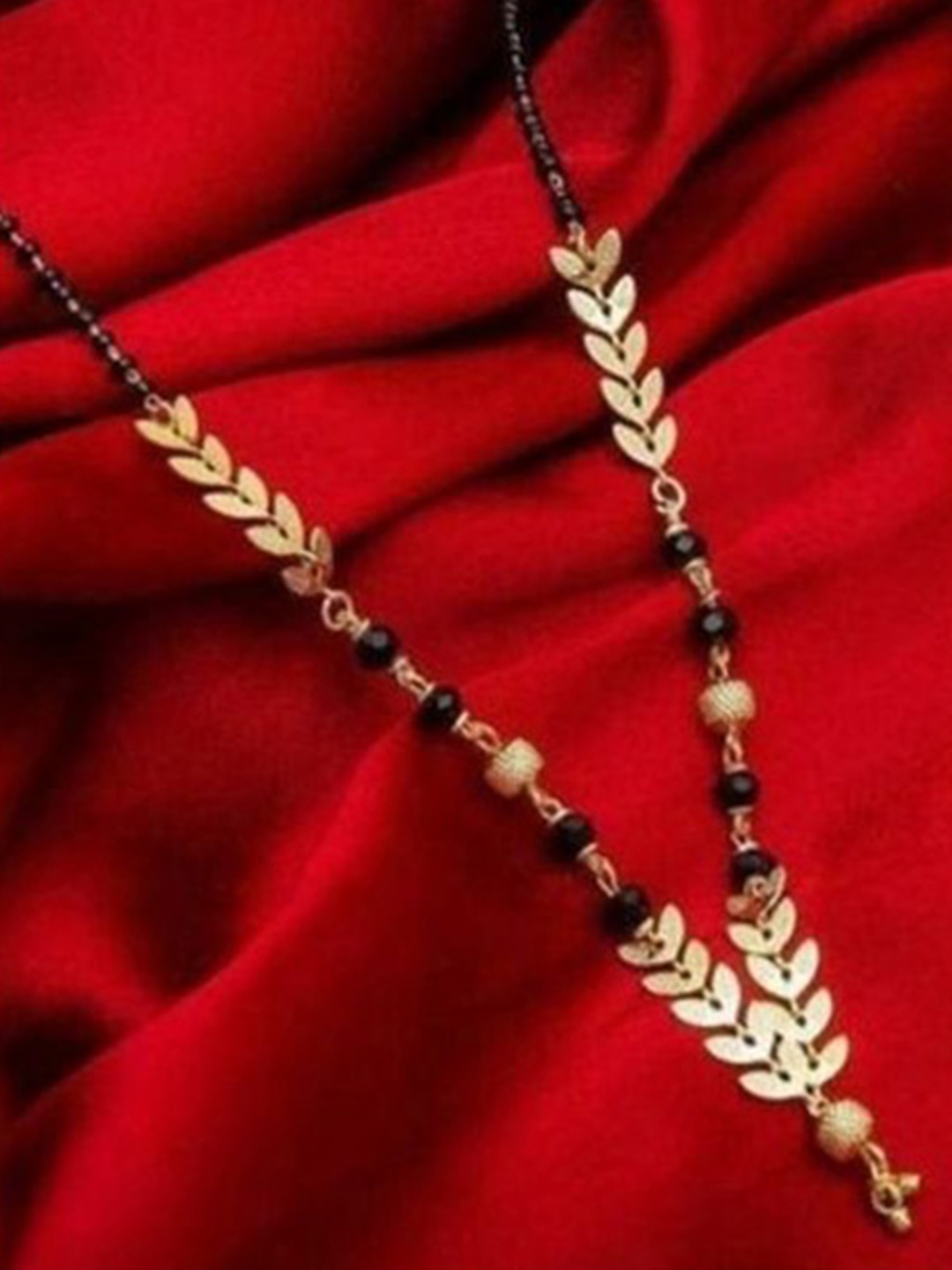 

Wynona Set Of 2 Gold-Plated American Diamond Studded and Beaded Mangalsutra