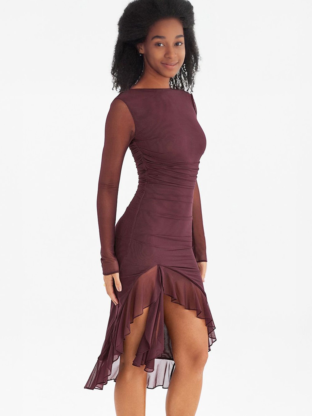 

StyleCast Bodycon Midi Dress, Brown