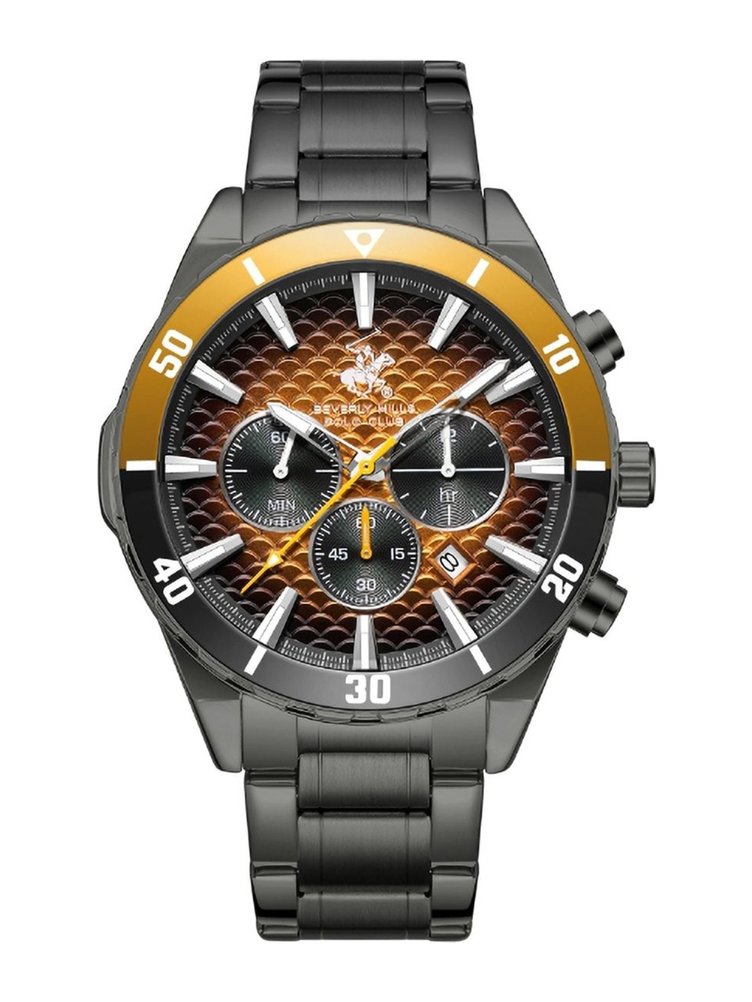 

Beverly Hills Polo Club Men Bracelet Style Straps Analogue Multi Function Watch, Yellow