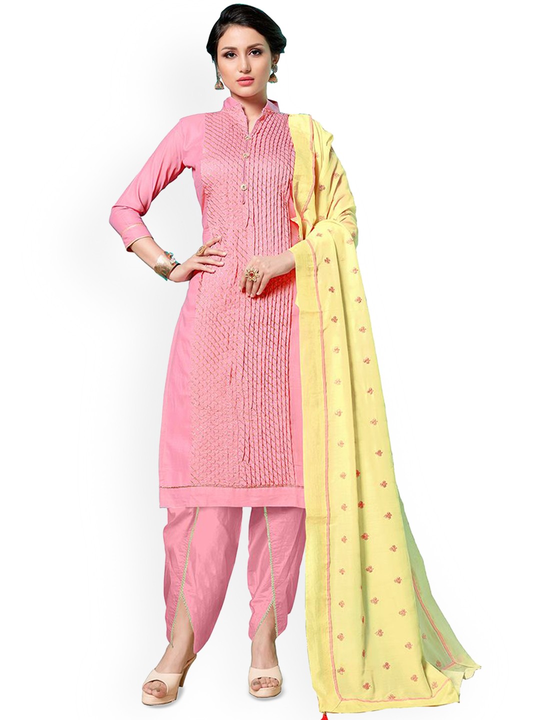 

Maroosh Embroidered Unstitched Dress Material, Pink