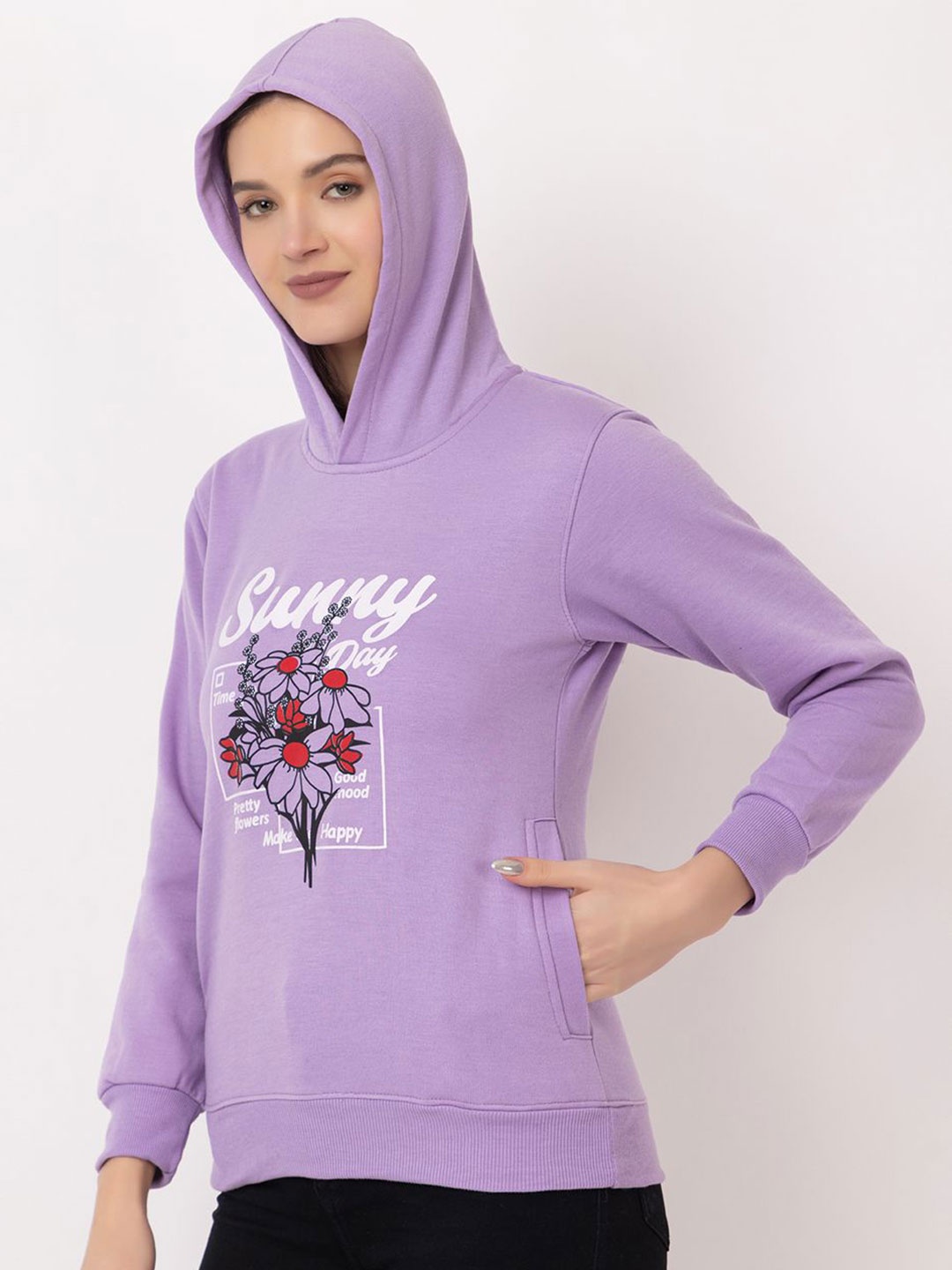 

Deefab Women Hooded Long Sleeves Sweatshirt, Lavender