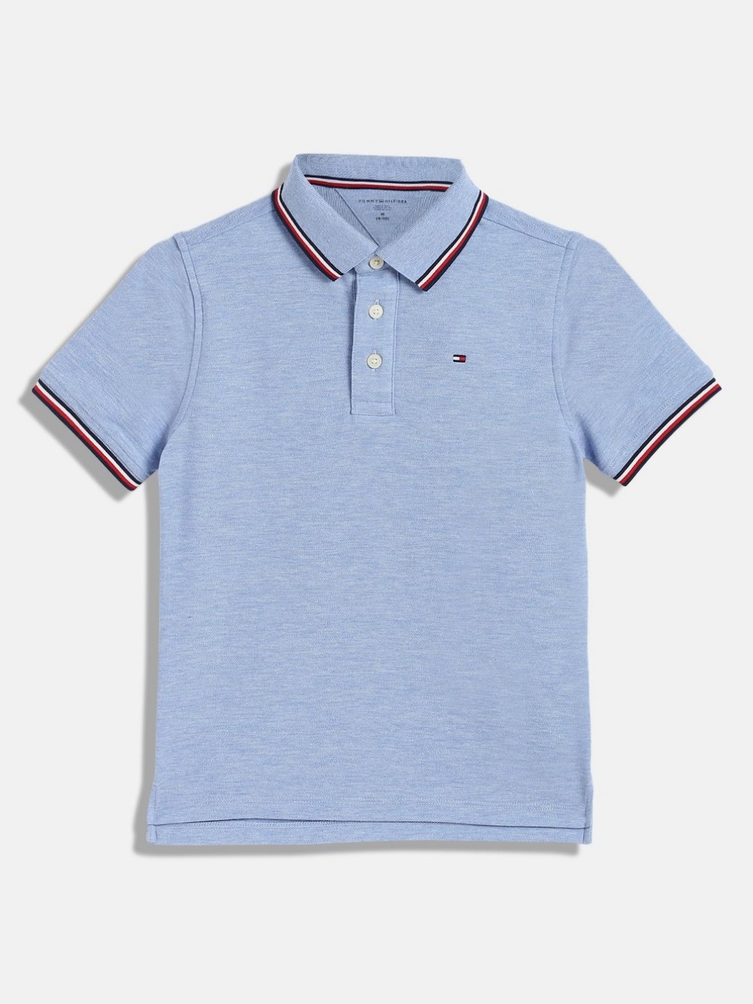 

Tommy Hilfiger Boys Solid Polo Collar Cotton T-shirt, Blue
