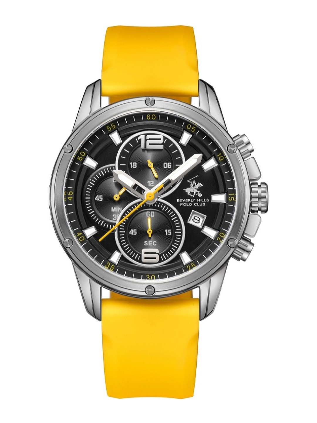 

Beverly Hills Polo Club Men Dial & Leather Straps Analogue Chronograph Watch BP3607Y.354, Black