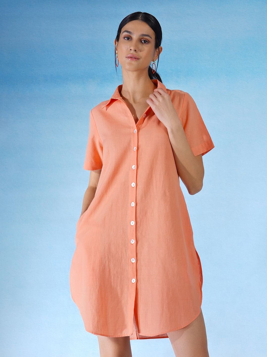 

Abhishti Shirt Dress, Peach