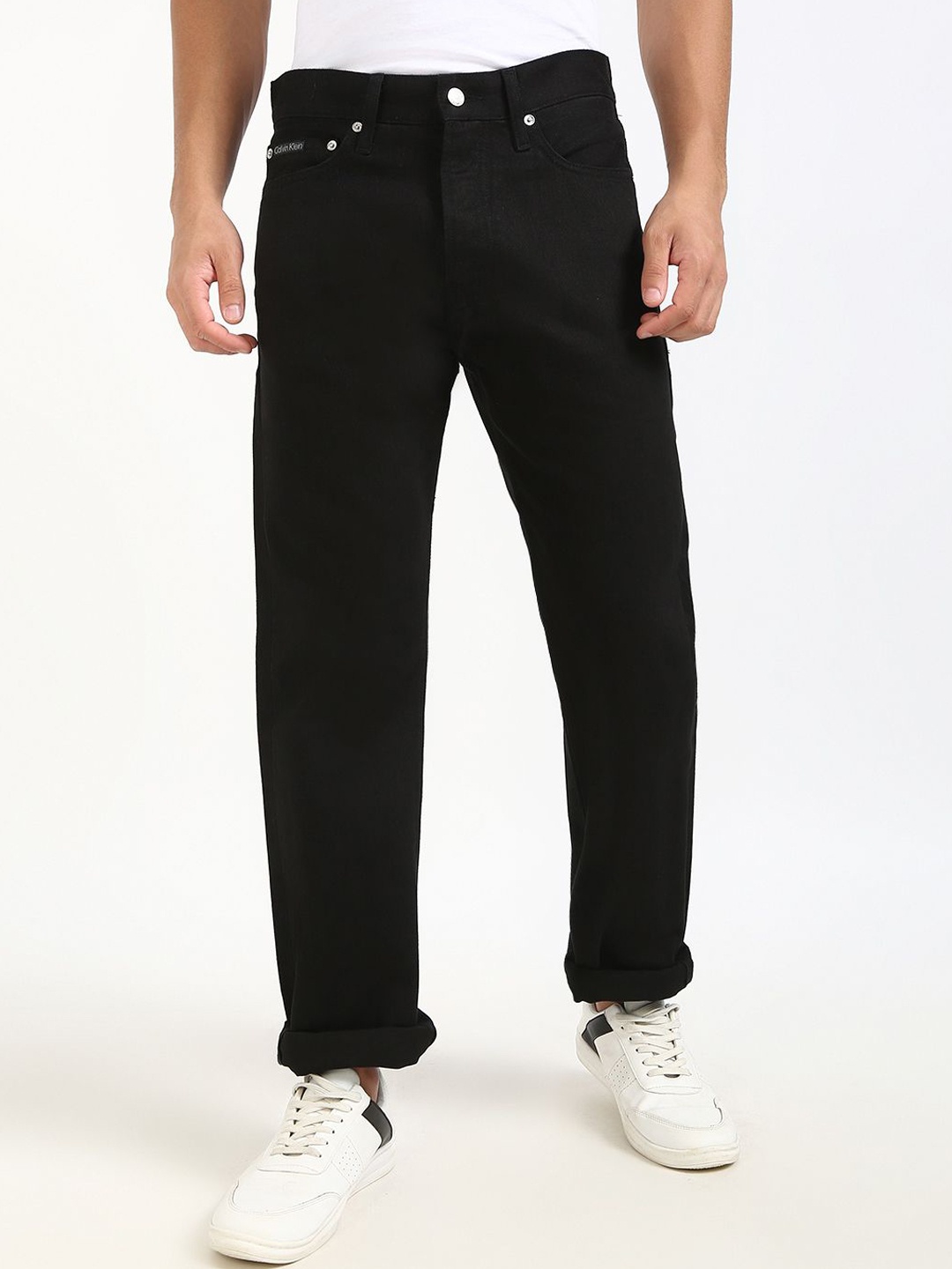 

Calvin Klein Jeans Men Mid-Rise Straight Fit Jeans, Black
