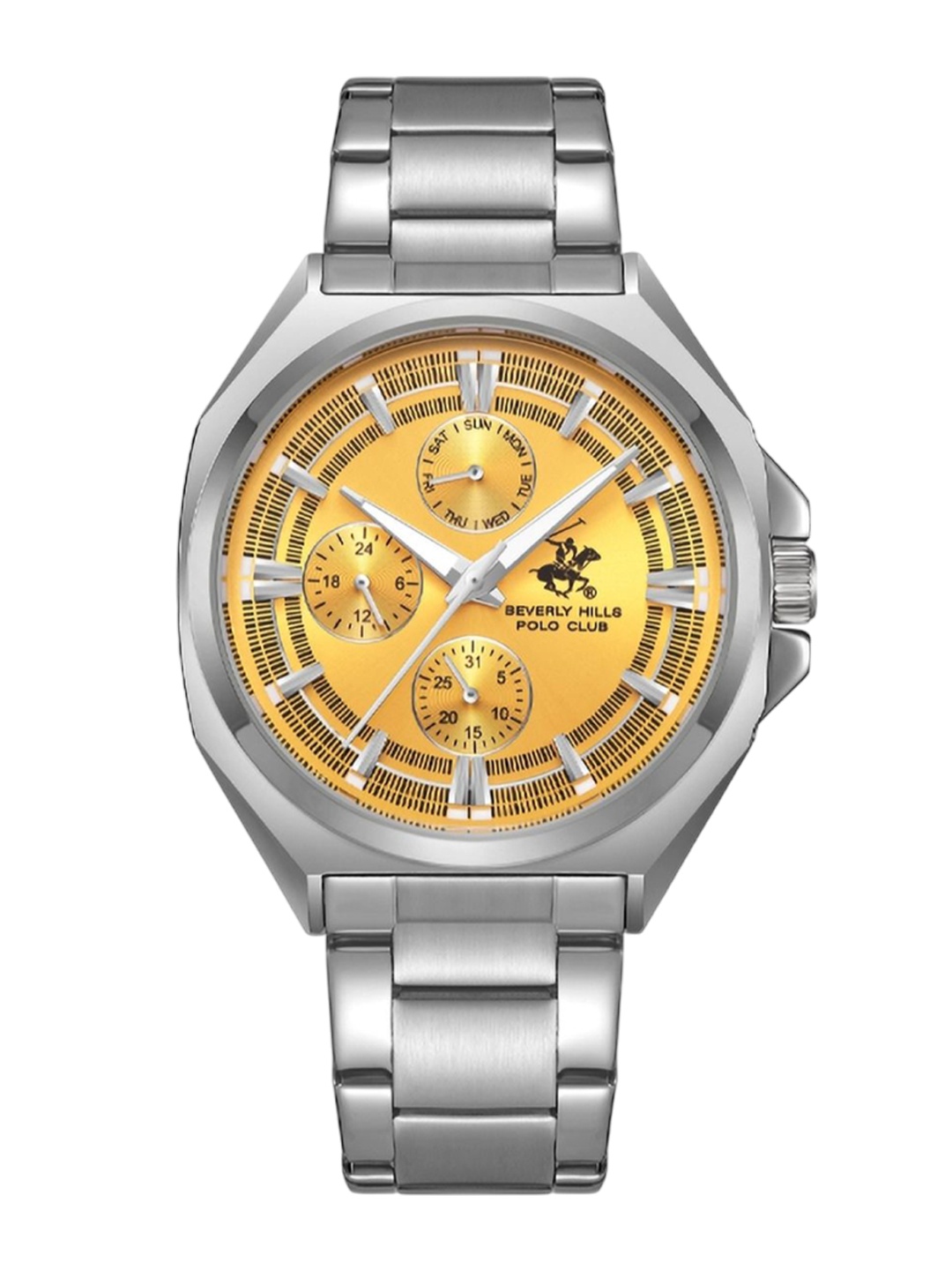 

Beverly Hills Polo Club Men Patterned Dial Analogue Chronograph Watch BP3610Y.310, Yellow