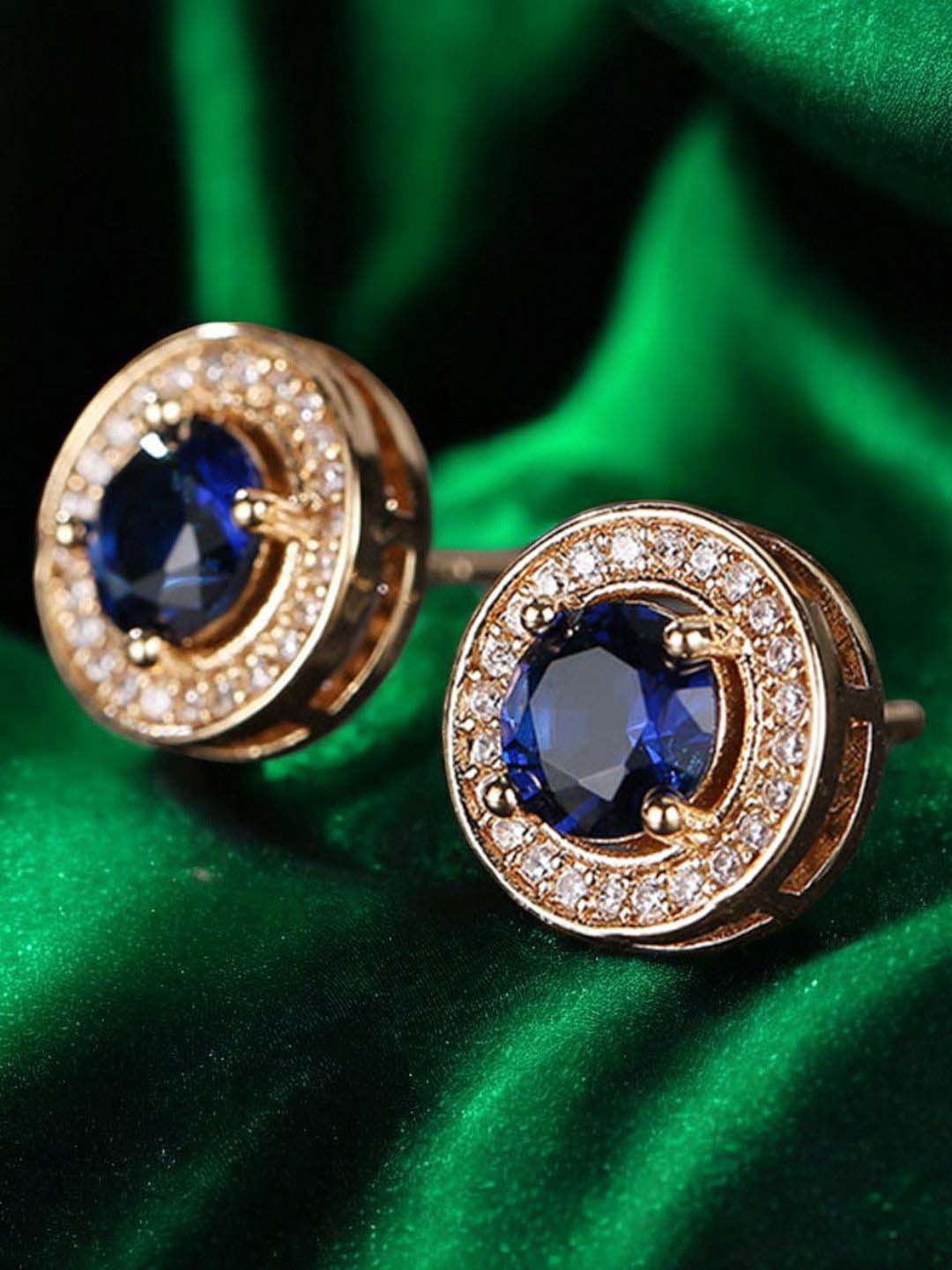 

DressBerry Gold-Toned Cubic Zirconia Studded Contemporary Studs Earrings