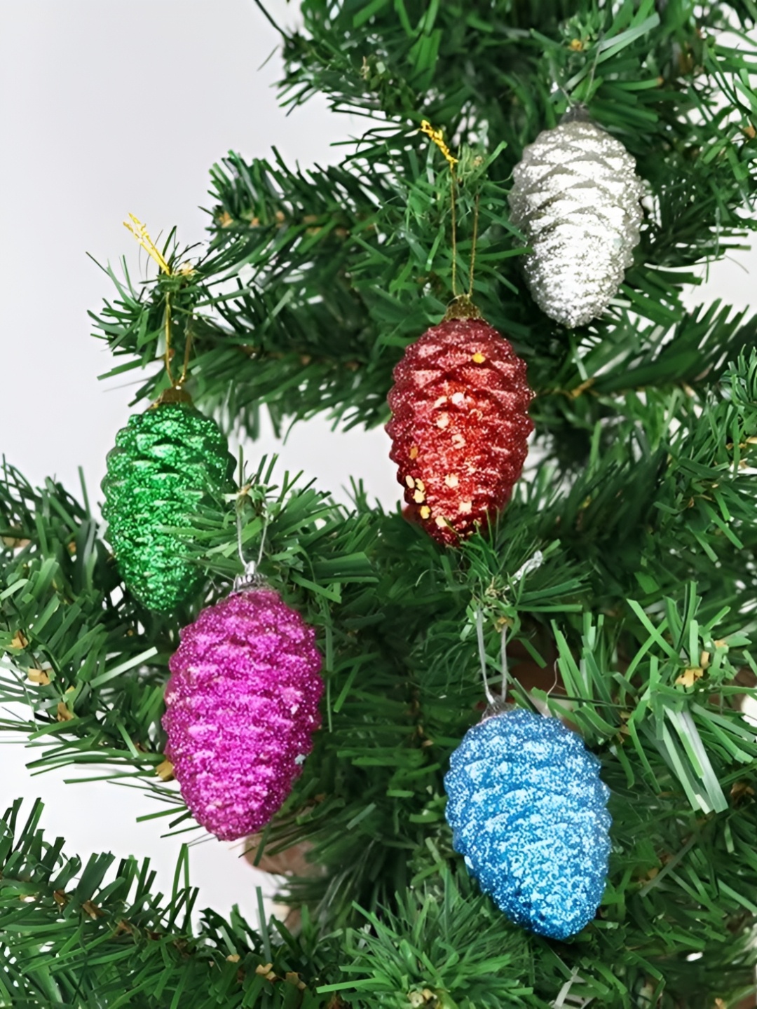 

CraftVatika Pink & Blue Set Of 6 Christmas Tree Hanging Item