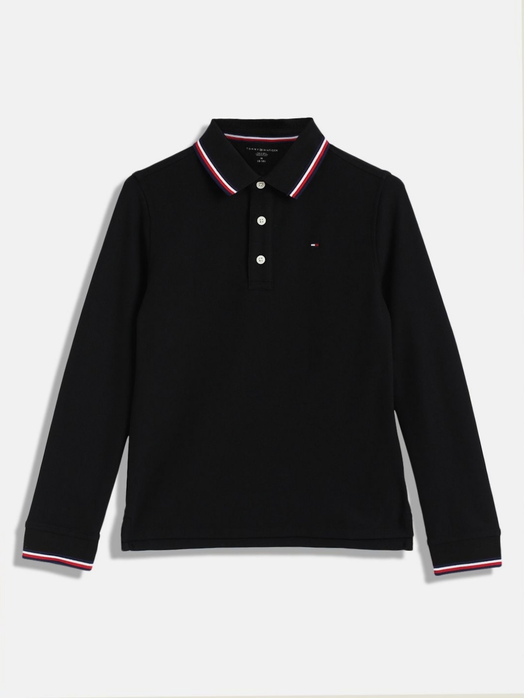 

Tommy Hilfiger Boys Solid Polo Collar Cotton T-shirt, Black