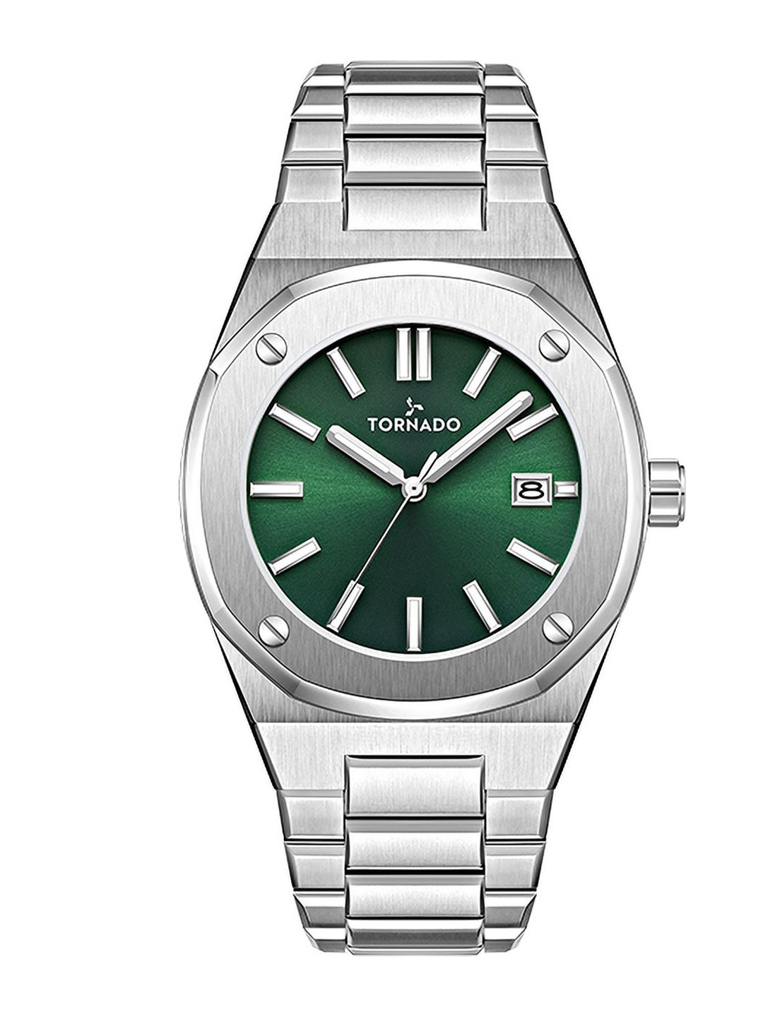 

TORNADO Men Mother of Pearl Dial & Stainless Steel Bracelet Style Straps Analogue Watch T23003-SBSH, Green