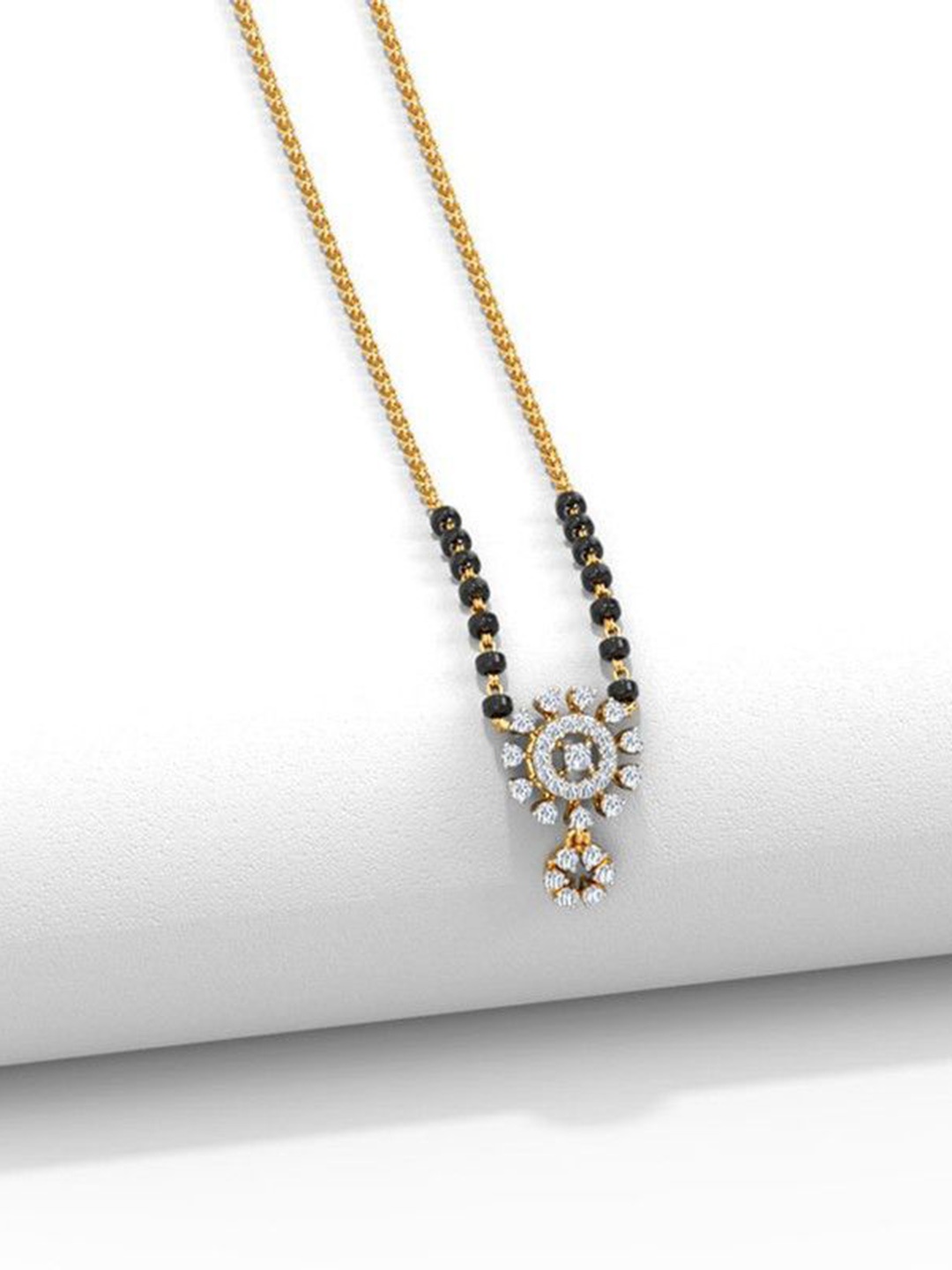 

Wynona Set Of 2 Gold Plated American Diamond Studded Mangalsutra