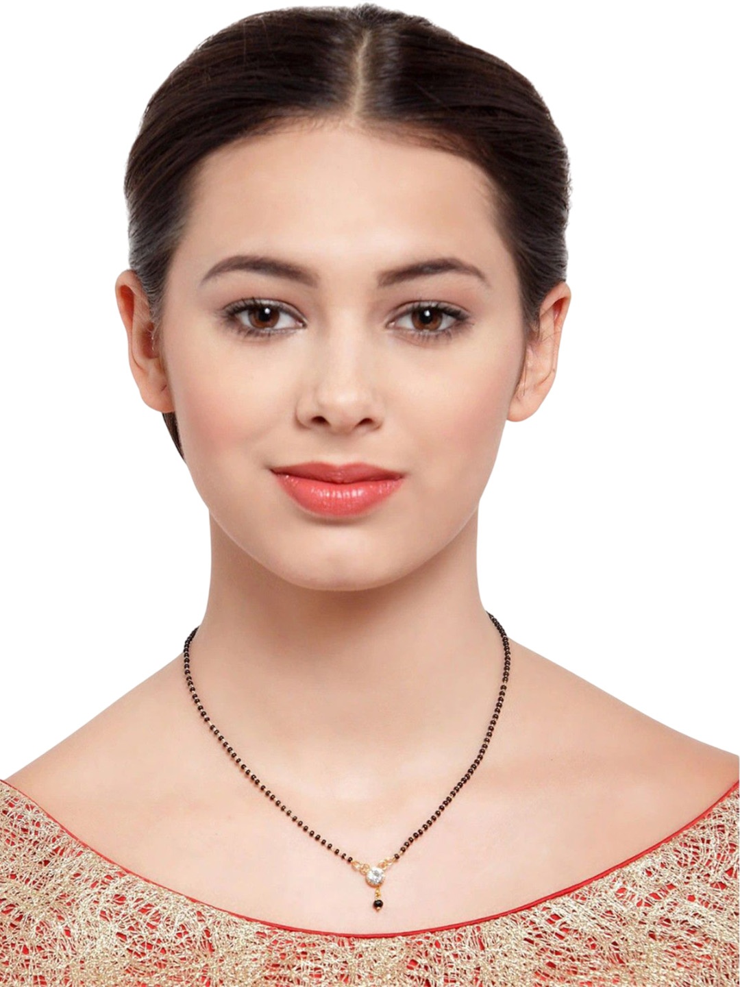 

Wynona Gold-Plated Artificial Stones and Beads Mangalsutra