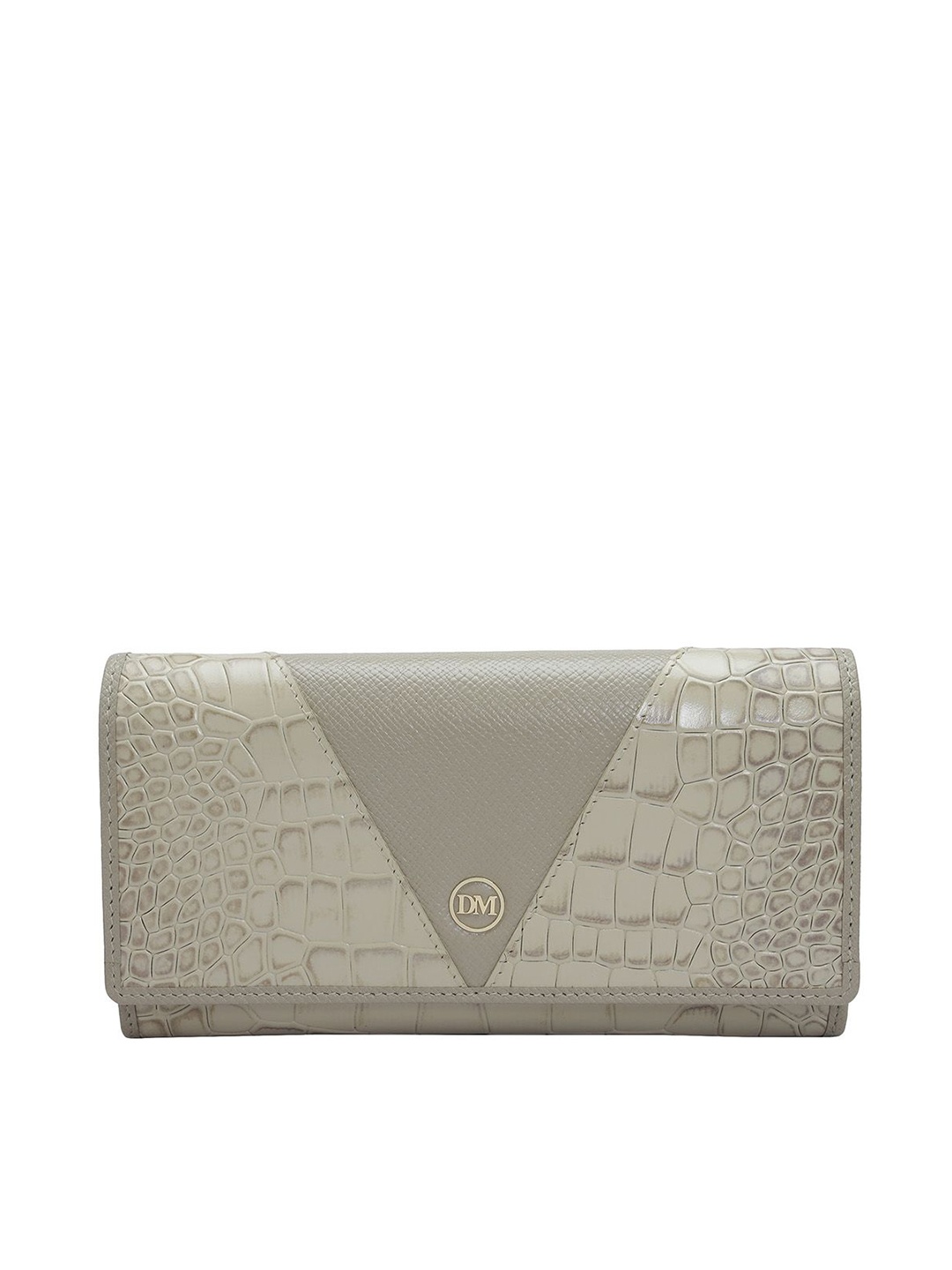 

Da Milano Women Textured Leather Envelope, White