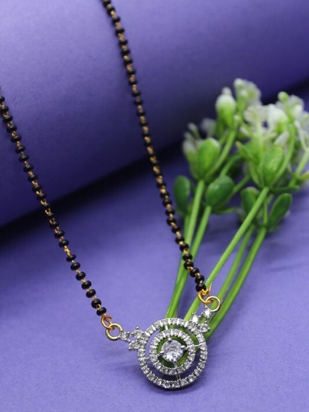 

Wynona Gold-Plated Artificial Beads Mangalsutra