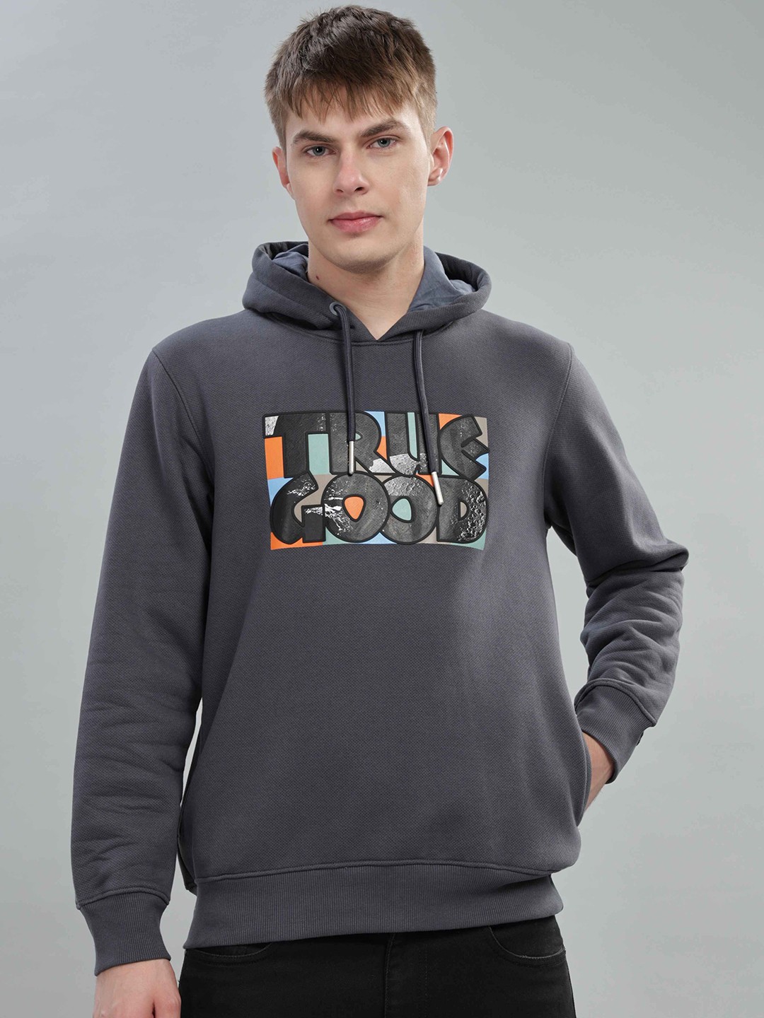 

Parcel Yard Men Printed Sweatshirt, Grey