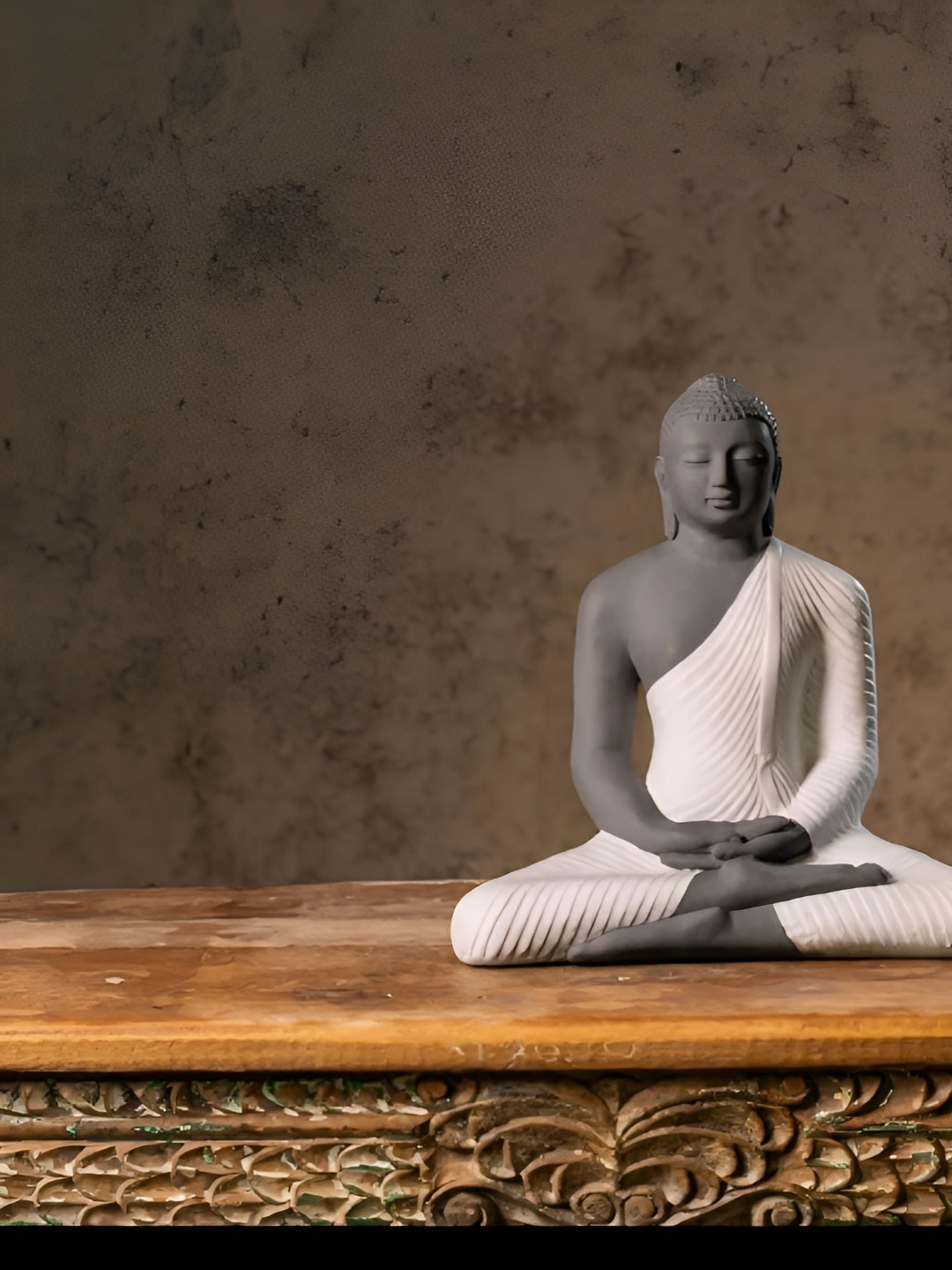 

NAYRA HANDICRAFTS Grey Buddha Figurine Showpiece