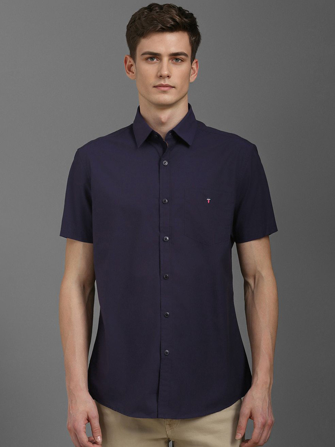 

Louis Philippe Sport Men Slim Fit Solid Casual Shirt, Navy blue
