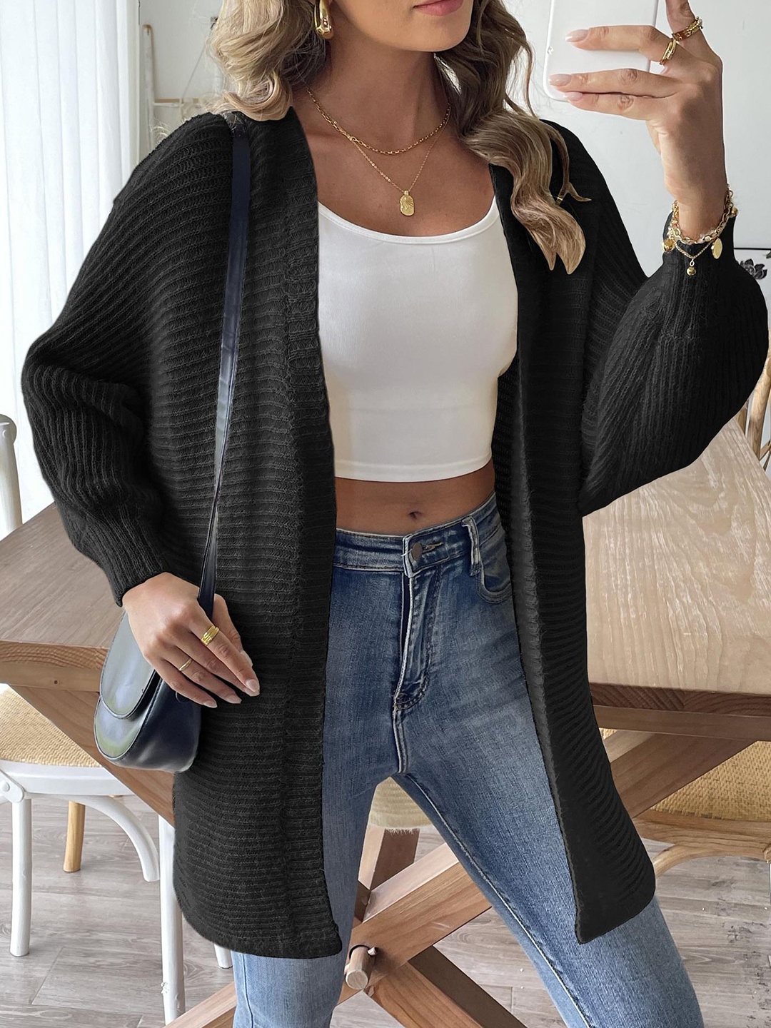 

StyleCast Women Longline Shrug, Black