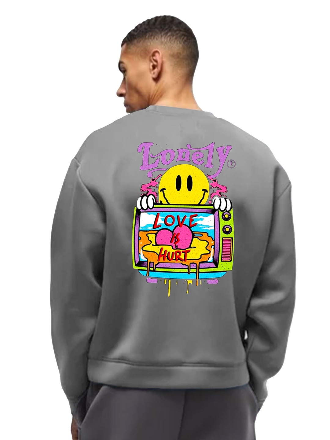 

SONIBROS Men Cotton Pullover Sweatshirt, Grey