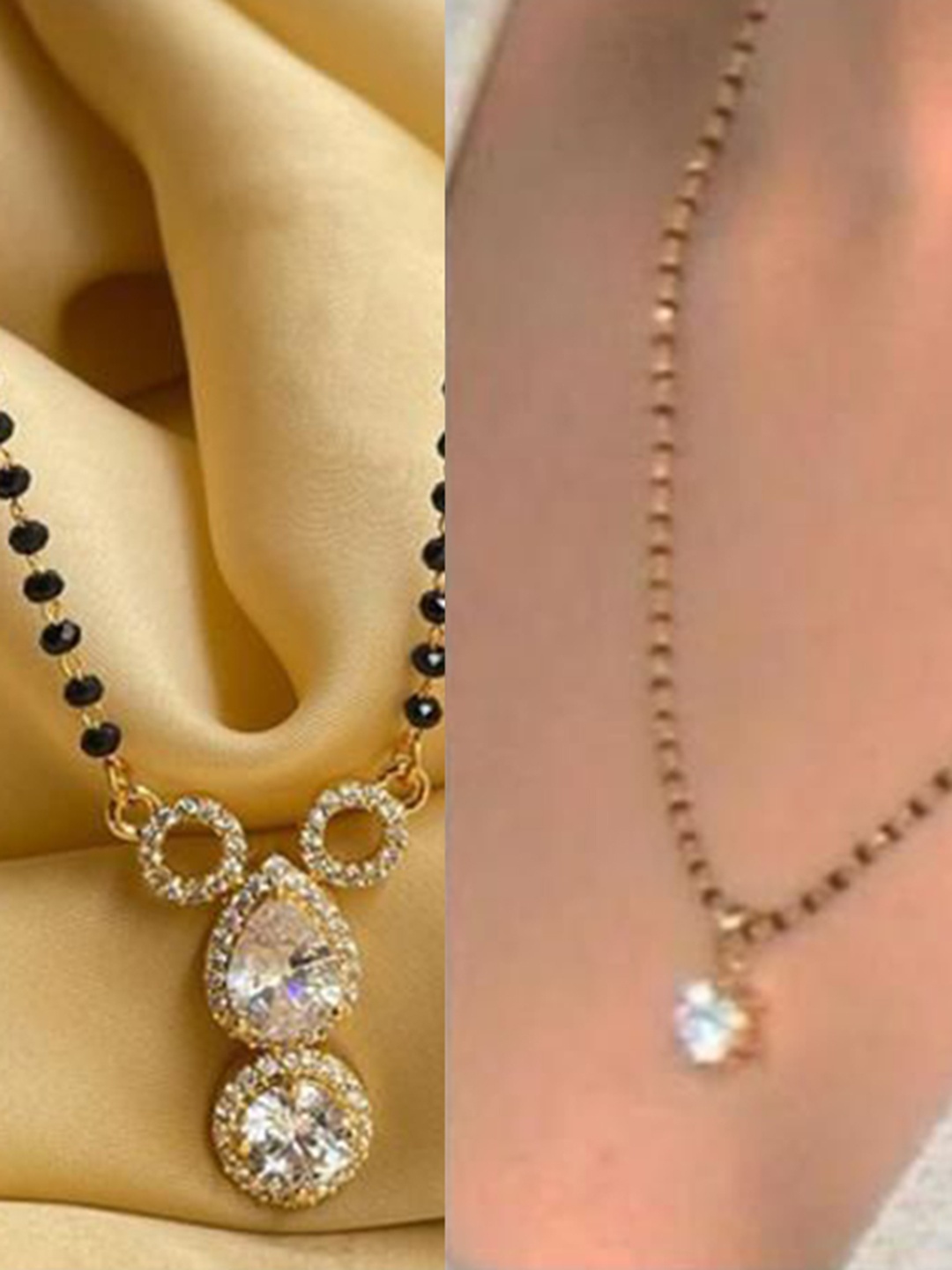 

Wynona Set Of 2 Gold-Plated Artificial Beads Mangalsutra