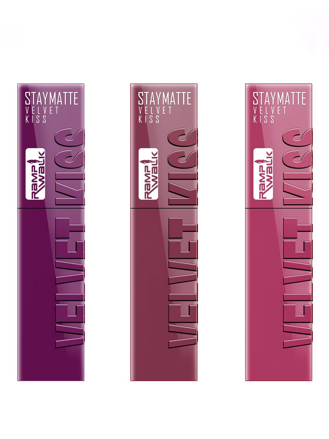 

Ramp Walk Velvet Kiss Set Of 3 Waterproof Liquid Lipstick - 3.5 ml Each- Shade- 3- 4- 10, Peach