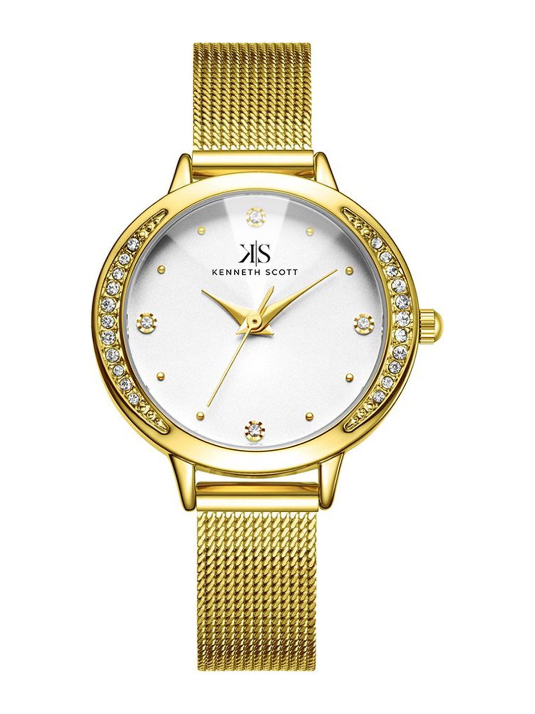 

KENNETH SCOTT Women Embellished Analogue Watch K22523-GMGW, White