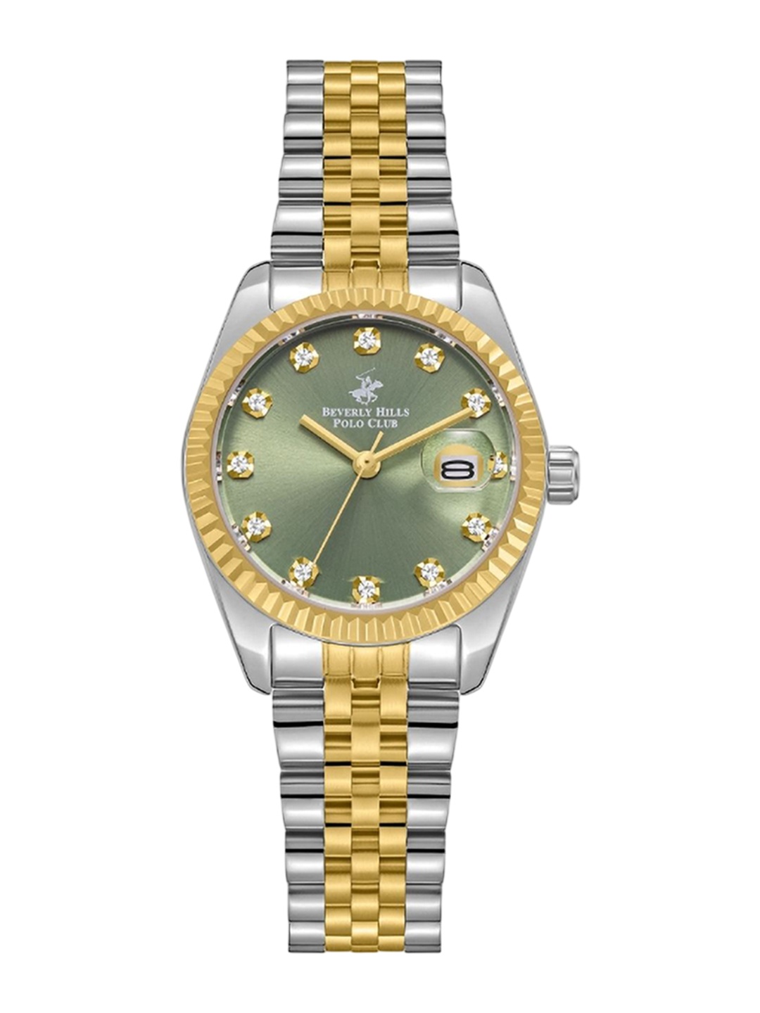 

Beverly Hills Polo Club Women Embellished Dial & Bracelet Style Analogue Watch BP5037Y.270, Green
