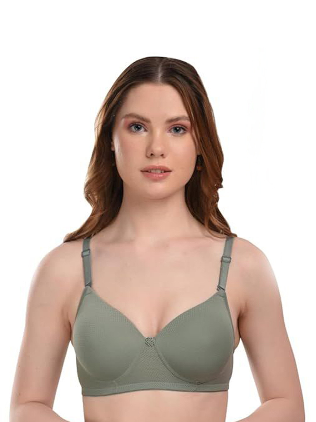 

BEWILD Cotton Full Coverage Lightly Padded T-shirt Bra, Green