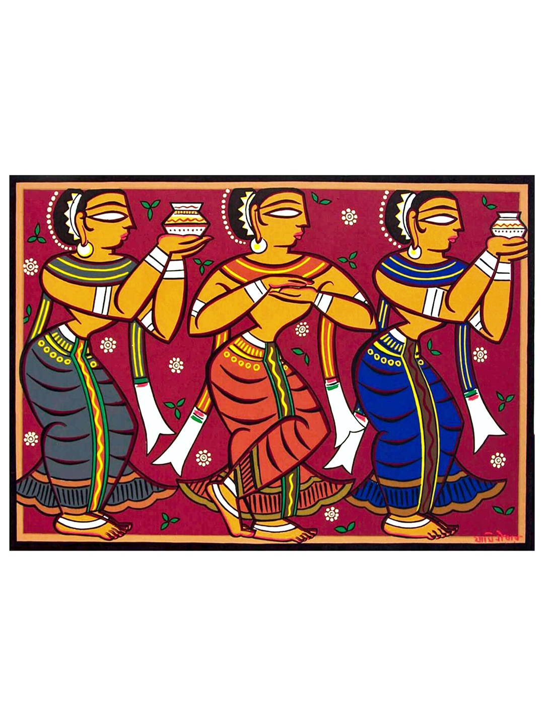 

Adventures India Black & Red Wooden Painting Wall Art